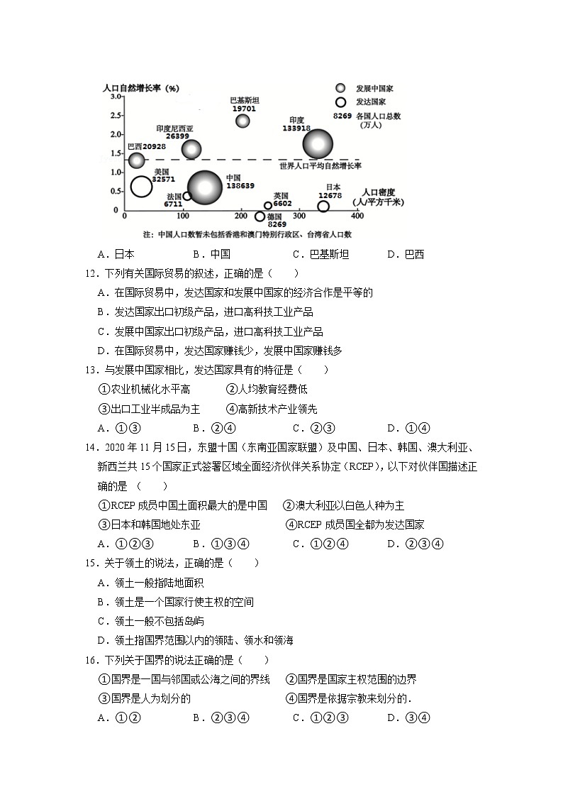 第五章发展与合作同单元测试卷(原题卷) 第2页