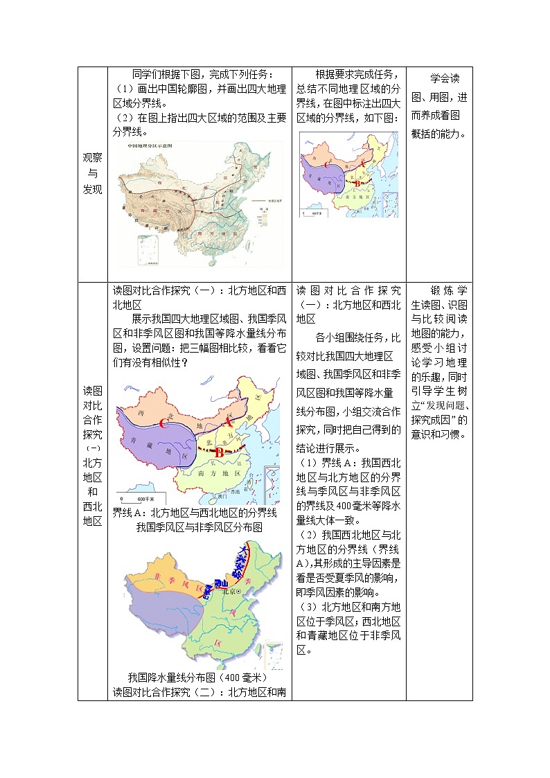 商务星球版地理八年级下册 第五章 中国四大地理区域划分(教案)第2页
