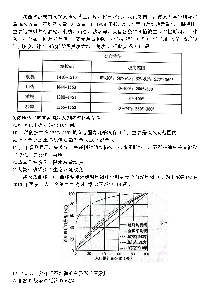江苏省南通市如皋市2022届高三下学期适应性考试(二)(二模) 地理 卷Word版含答案第3页