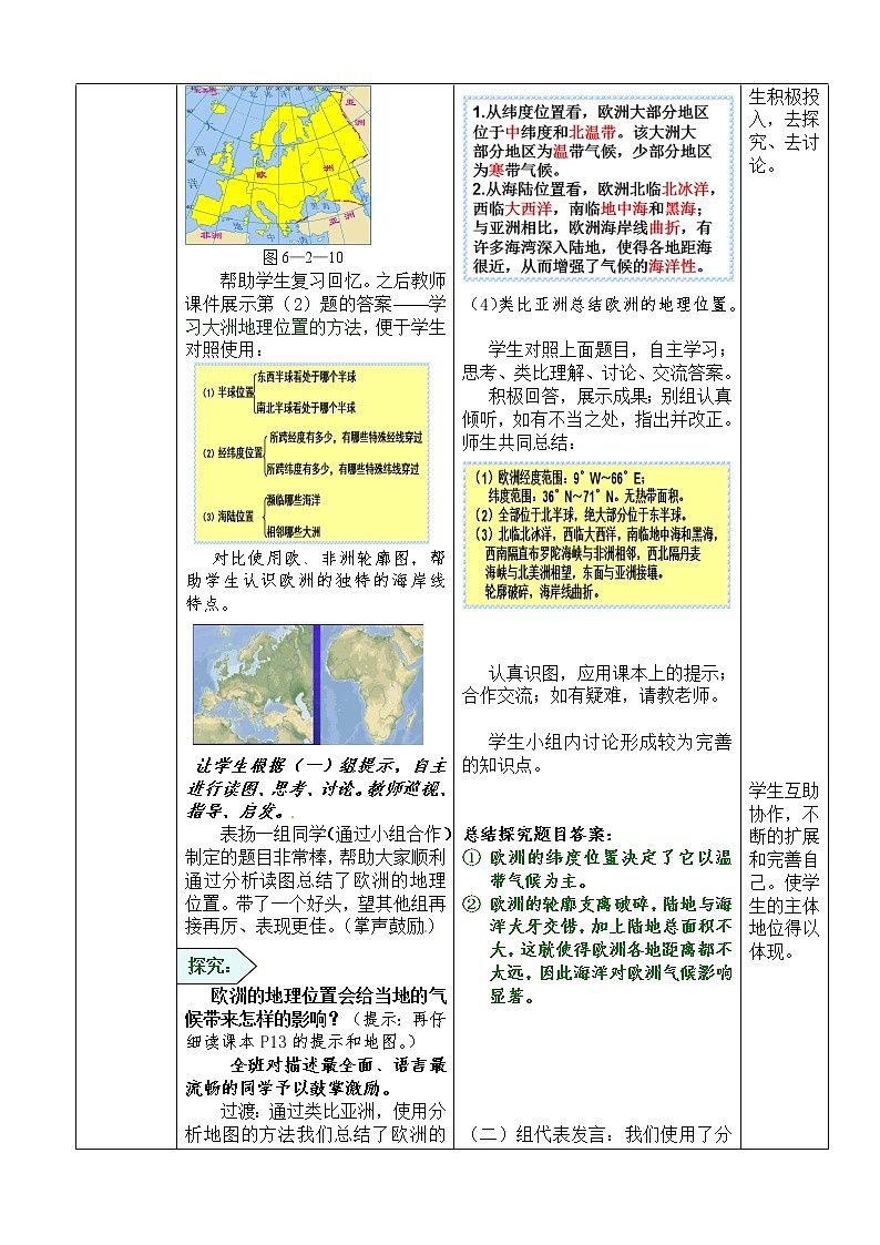 商务星球版地理 七下 6.3活动课 认识欧洲  教案第2页