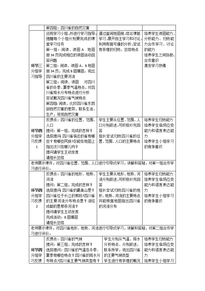 2022年中图版七年级地理下册第7章第3节四川省教案 (2)第2页