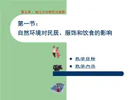 中图版七年级下册地理 5.1自然环境对民居、服饰和饮食的影响 课件