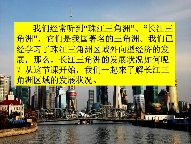 湘教版八下地理 7.4长江三角洲区域的内外联系 课件01