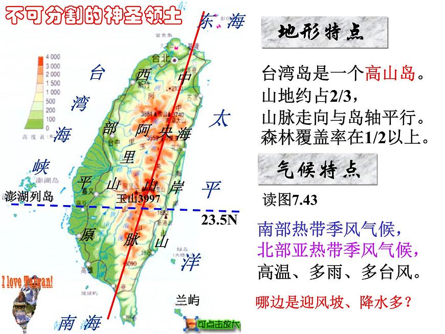 人教版八年級(jí)下冊(cè)地理課件 7.4祖國(guó)的神圣領(lǐng)土 臺(tái)灣省第7頁(yè)