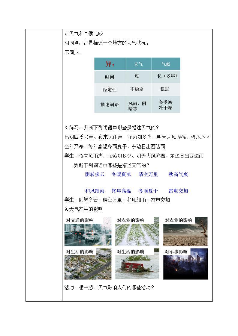 3.1多變的天氣 教案第3頁