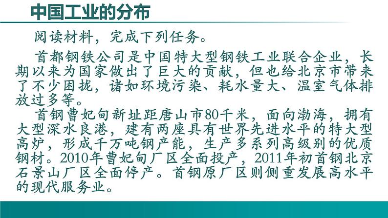 4.2.2 工业-2021-2022学年八年级地理上册同步课堂备课课件(湘教版)第6页