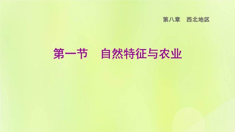 福建专用人教版八年级地理下册第8章西北地区8.1自然特征与农业课件01