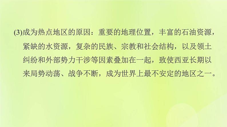 晋教版七年级地理下册第9章认识地区9.2西亚-世界的石油宝库第2课时世界石油宝库世界的热点地区课件05