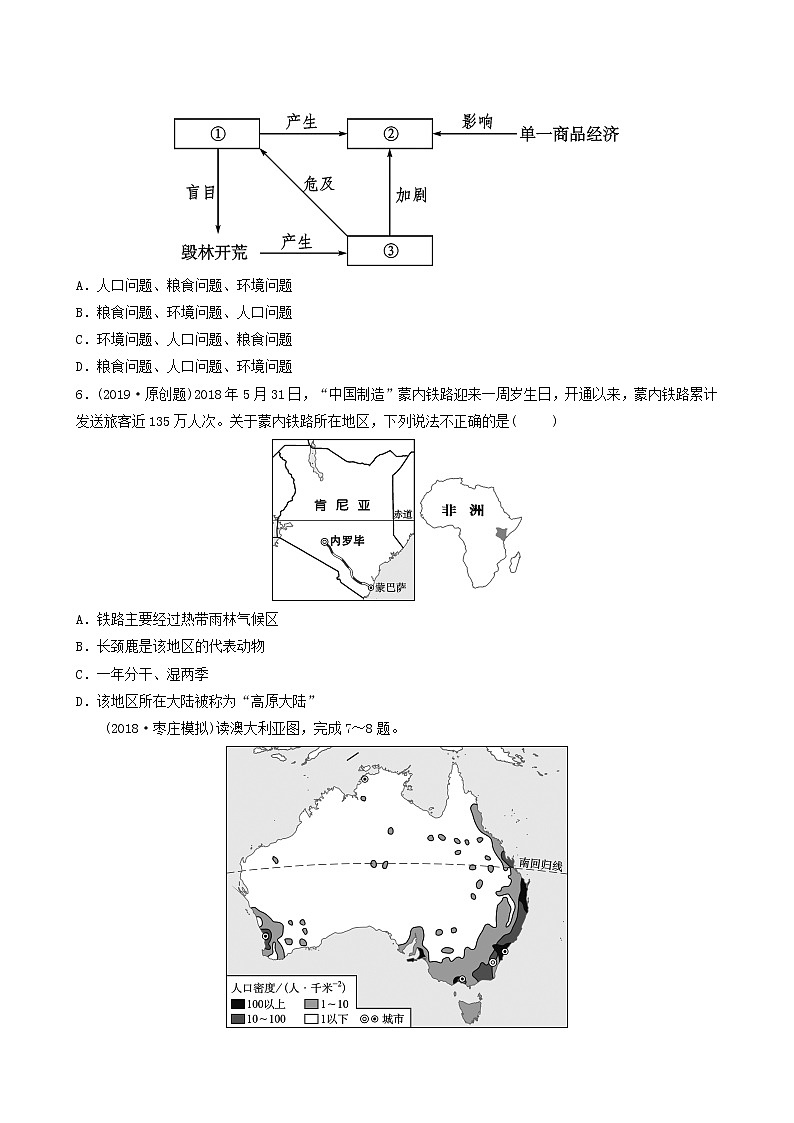 鲁教版中考地理复习21第8章东半球其他的地区和国家第2课时好题随堂演练含答案第2页