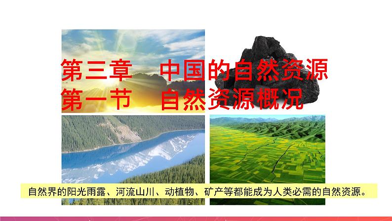 3.1自然资源概况(精品课件)-2022-2023学年八年级上册同步备课系列(湘教版)01