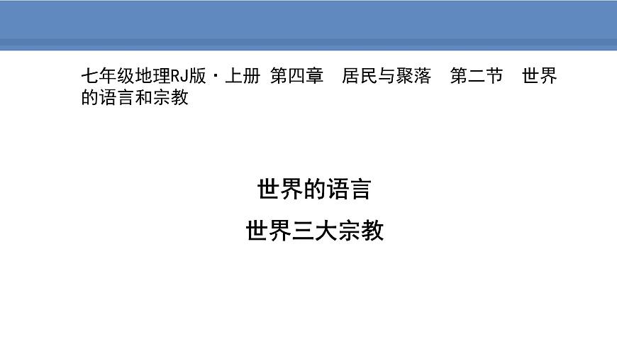 人教版地理七年級上冊4.2世界的語言和宗教課件第1頁