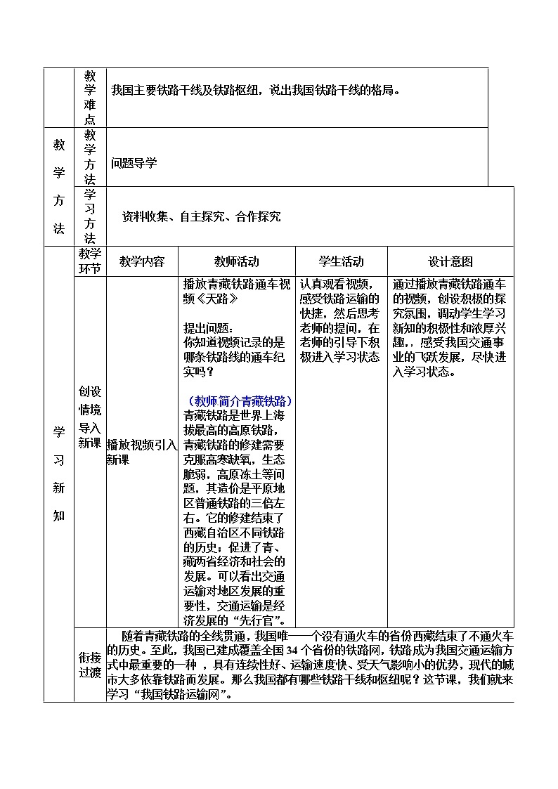 商务星球版八上地理 4.3合理发展交通运输 教案02