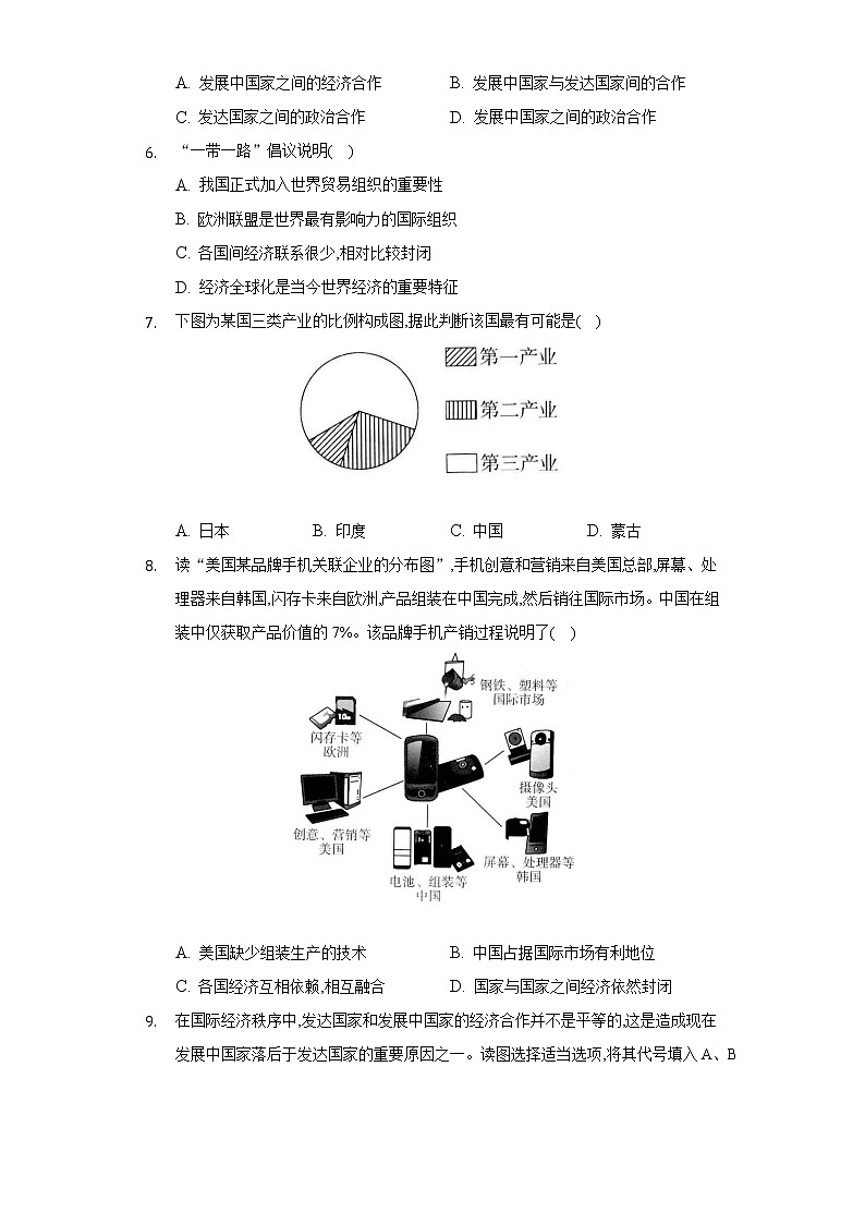 第五章发展与合作单元练习--七年级地理上学期人教版含答案第2页