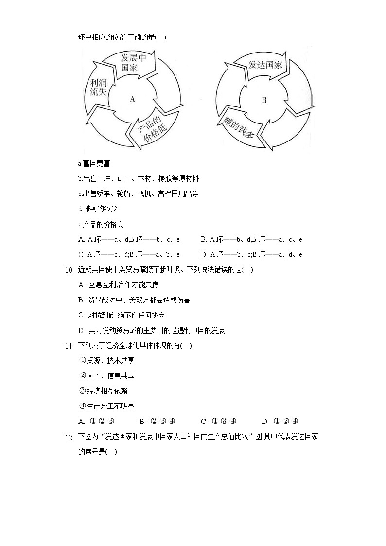 第五章发展与合作单元练习--七年级地理上学期人教版含答案第3页