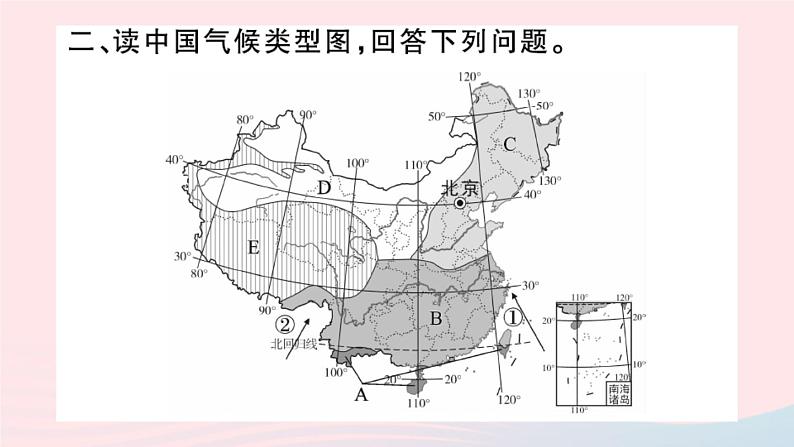 地理人教版八年级上册同步教学课件2 中国的自然环境期末复习训练第5页
