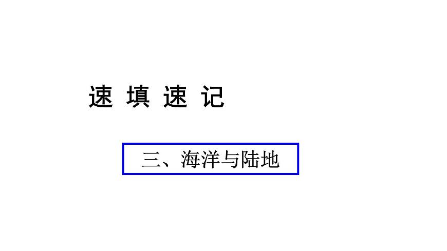 中考地理復習 課件三、海洋與陸地第1頁