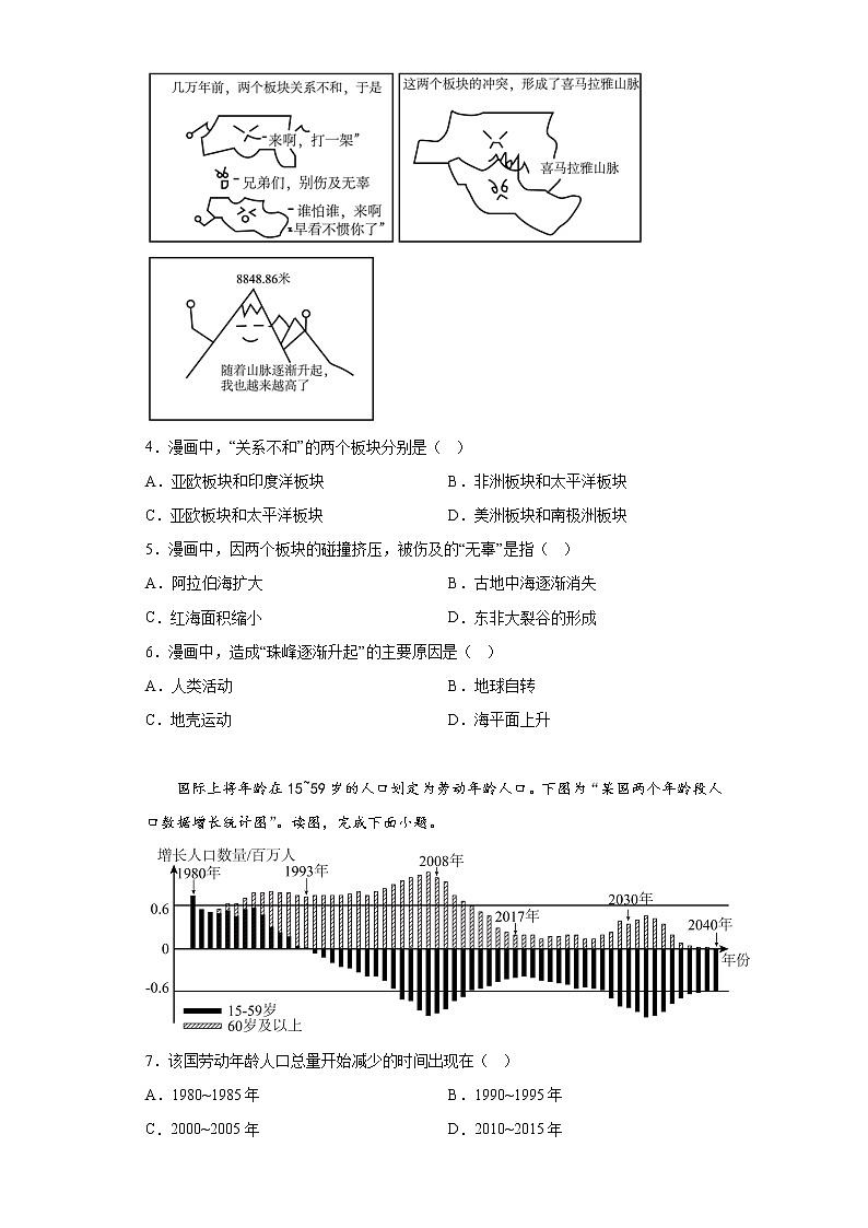 河南省新乡市原阳县2021-2022学年七年级上学期期末地理试题(含答案)02