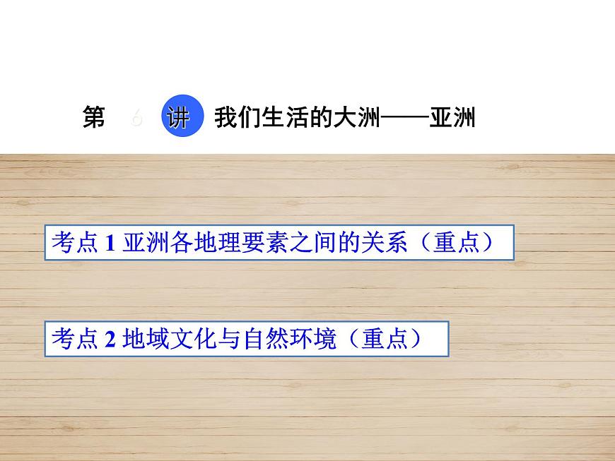 中考地理復習第6講 我們生活的大洲——亞洲考點梳理課件第1頁