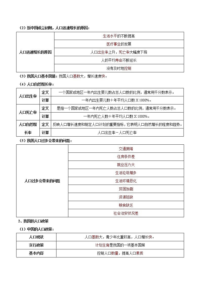 【培优分级练】中图·北京版 地理七年级上册 2.3《人口和民族》同步分级练(含解析)03
