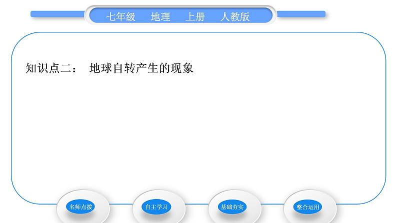 人教版七年级地理上第一章地球和地图第二节地球的运动第1课时地球的自转习题课件第7页