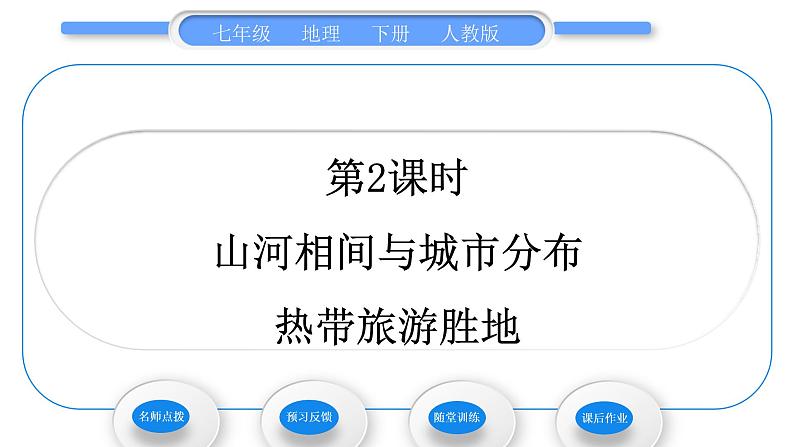 人教版七年级地理下第7章我们邻近的地区和国家第2节东南亚第2课时山河相间与城市分布 热带旅游胜地习题课件习题课件第1页