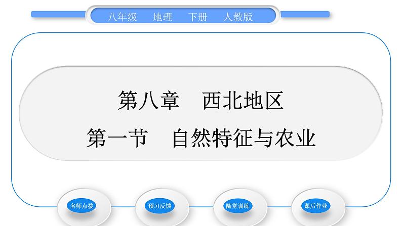 人教版八年级地理下第8章西北地区第1节 自然特征与农业习题课件第1页