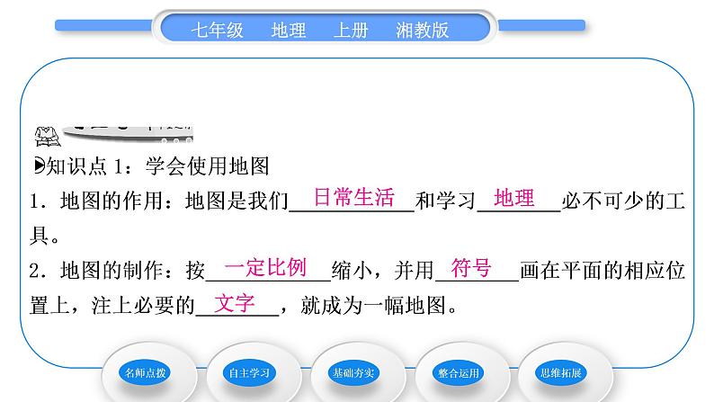 湘教版七年级地理上第一章让我们走进地理第二节我们怎样学地理习题课件06