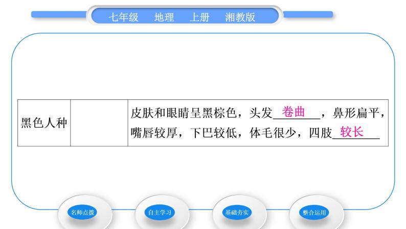 湘教版七年级地理上第三章世界的居民第二节世界的人种习题课件08