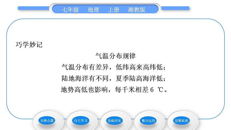 湘教版七年级地理上第四章世界的气候第二节气温和降水第1课时气温 世界气温的分布习题课件第4页