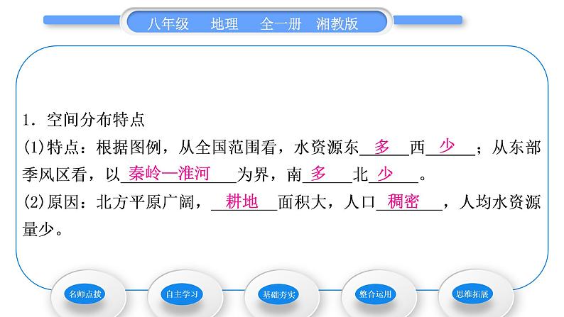 湘教版八年级地理上第三章中国的自然资源第三节中国的水资源习题课件第7页