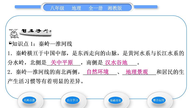 湘教版八年级地理下第五章中国的地域差异第一节四大地理区域的划分习题课件06