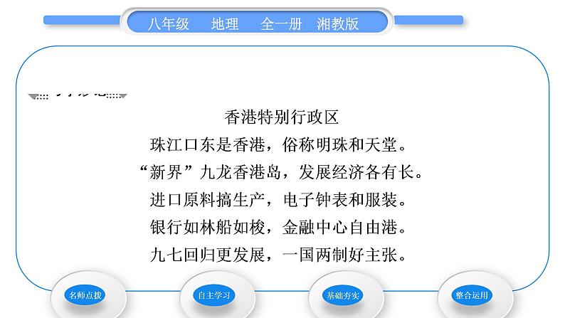 湘教版八年级地理下第七章认识区域:联系与差异第一节香港特别行政区的国际枢纽功能习题课件04