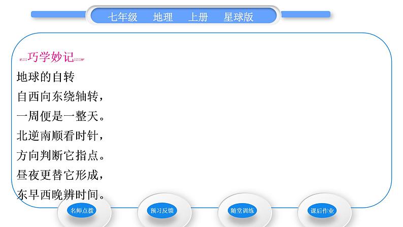 商务星球版七年级地理上第一章地球第四节地球的公转习题课件04