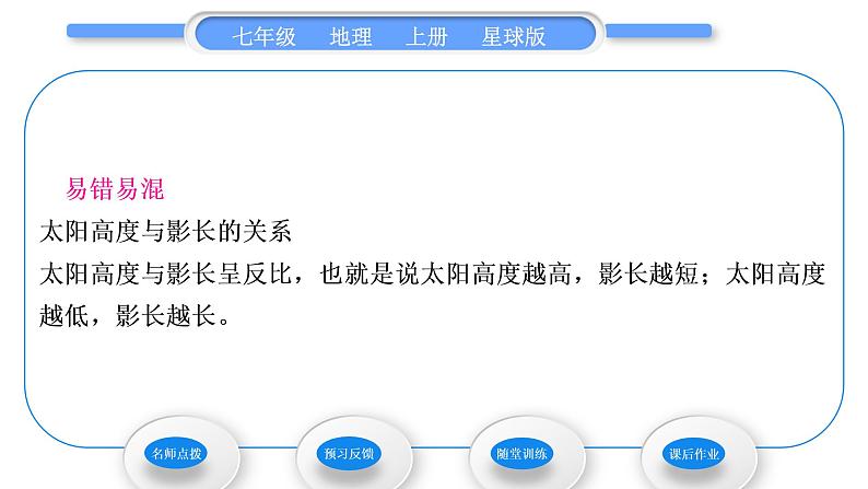 商务星球版七年级地理上第一章地球活动课太阳光直射、斜射对地面获得热量的影响习题课件第5页