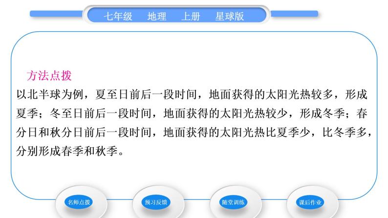 商务星球版七年级地理上第一章地球活动课太阳光直射、斜射对地面获得热量的影响习题课件06