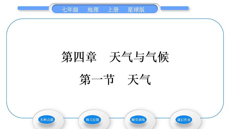 商务星球版七年级地理上第四章天气与气候第一节天气习题课件第1页