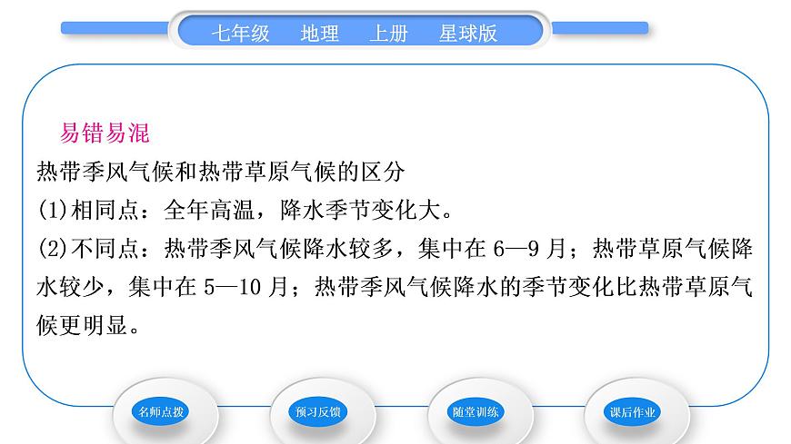 商務(wù)星球版七年級(jí)地理上第四章天氣與氣候第四節(jié)世界的氣候第1課時(shí)氣候與生活 氣候的地區(qū)差異 熱帶氣候類型習(xí)題課件第6頁(yè)
