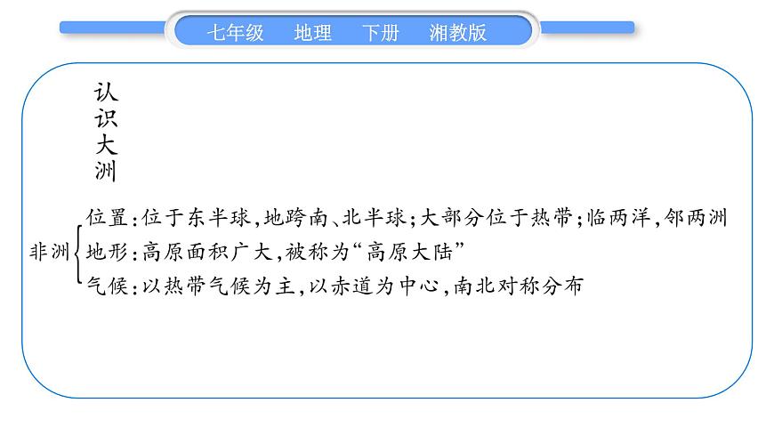 湘教版七年級地理下6章認(rèn)識大洲歸納提升習(xí)題課件第4頁