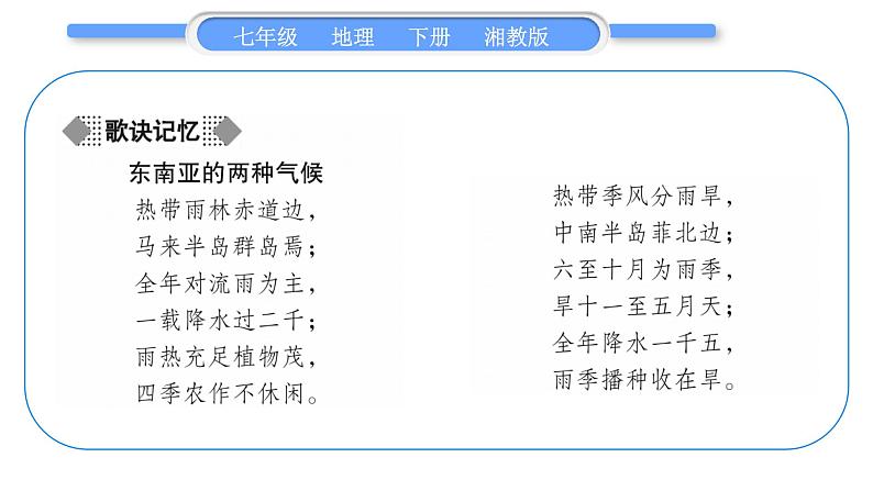 湘教版七年级地理下7章了解地区第1节东南亚第1课时习题课件第4页