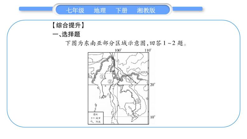 湘教版七年级地理下7章了解地区归纳提升习题课件05