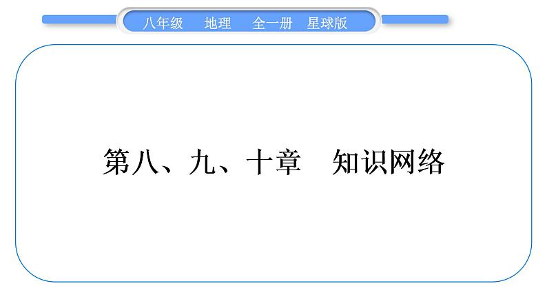 商务星球版八年级地理下第十章我国的海洋国土第八、九、十章知识网络习题课件第1页