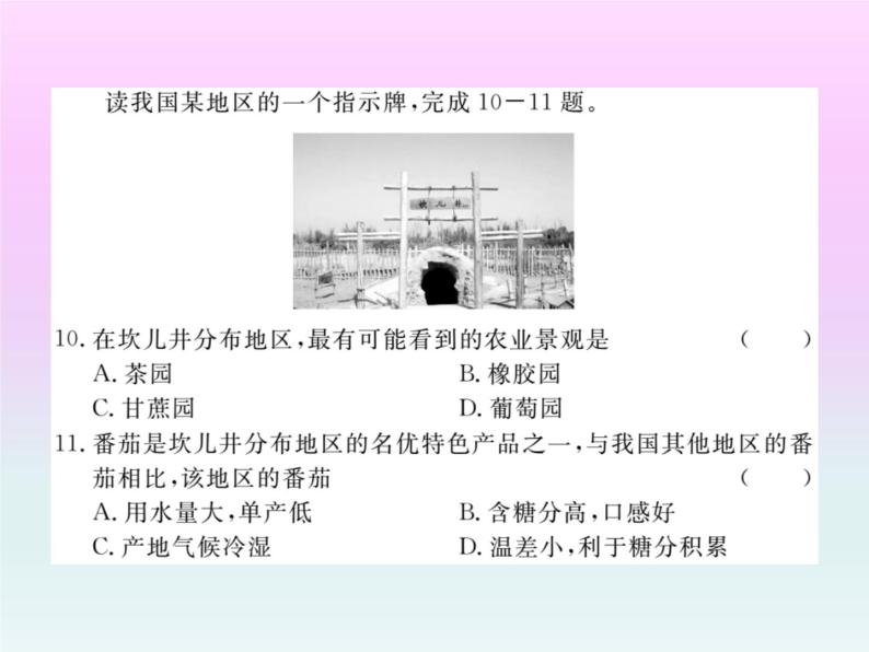 初中地理8下第八章检测卷习题课件08