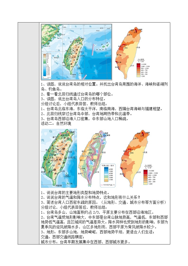 7.4 台湾 课件+教案+学案+同步训练(含解析)人教版八年级地理下册02