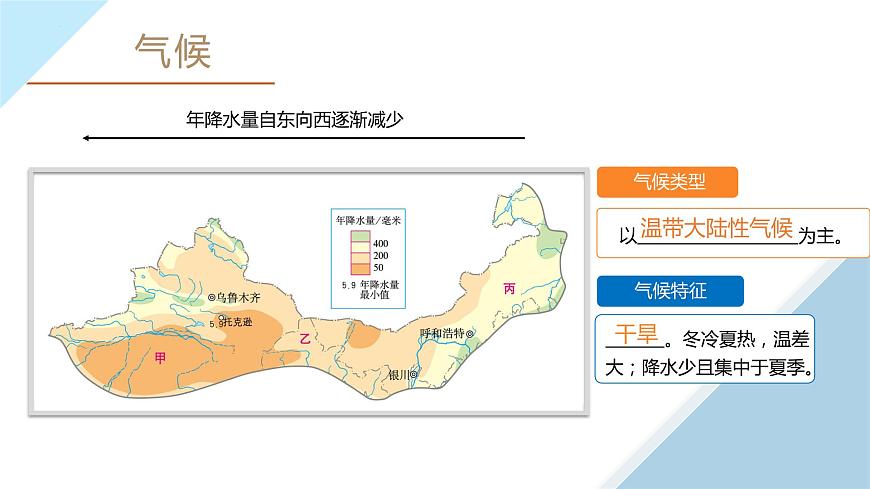 人教版地理八年級下冊  西北地區(qū)（單元復(fù)習(xí)）第6頁