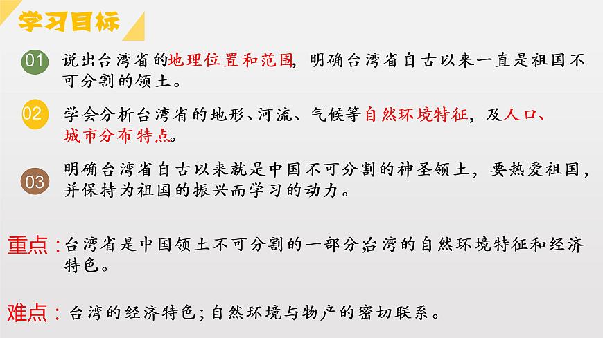 課時(shí)1.第四節(jié)  祖國(guó)的神圣領(lǐng)土——臺(tái)灣省課件PPT第6頁(yè)