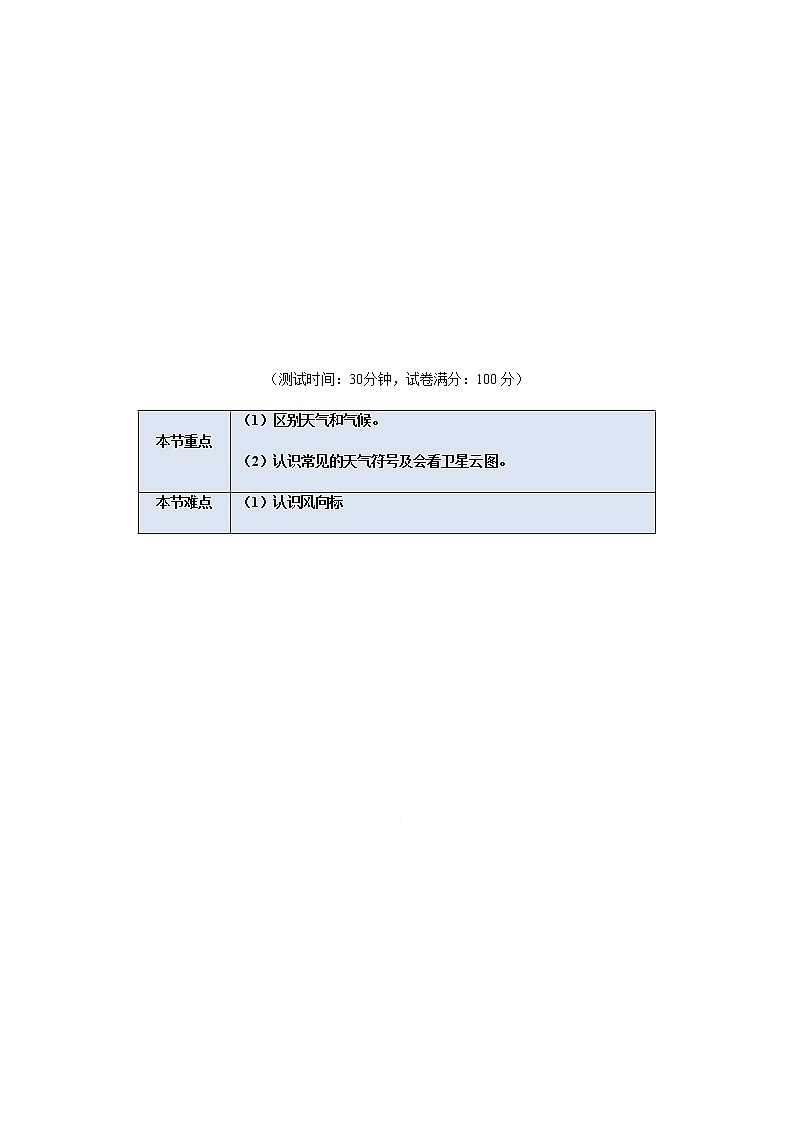 3.1 多变的天气-七年级地理上册课后培优练(人教版)02