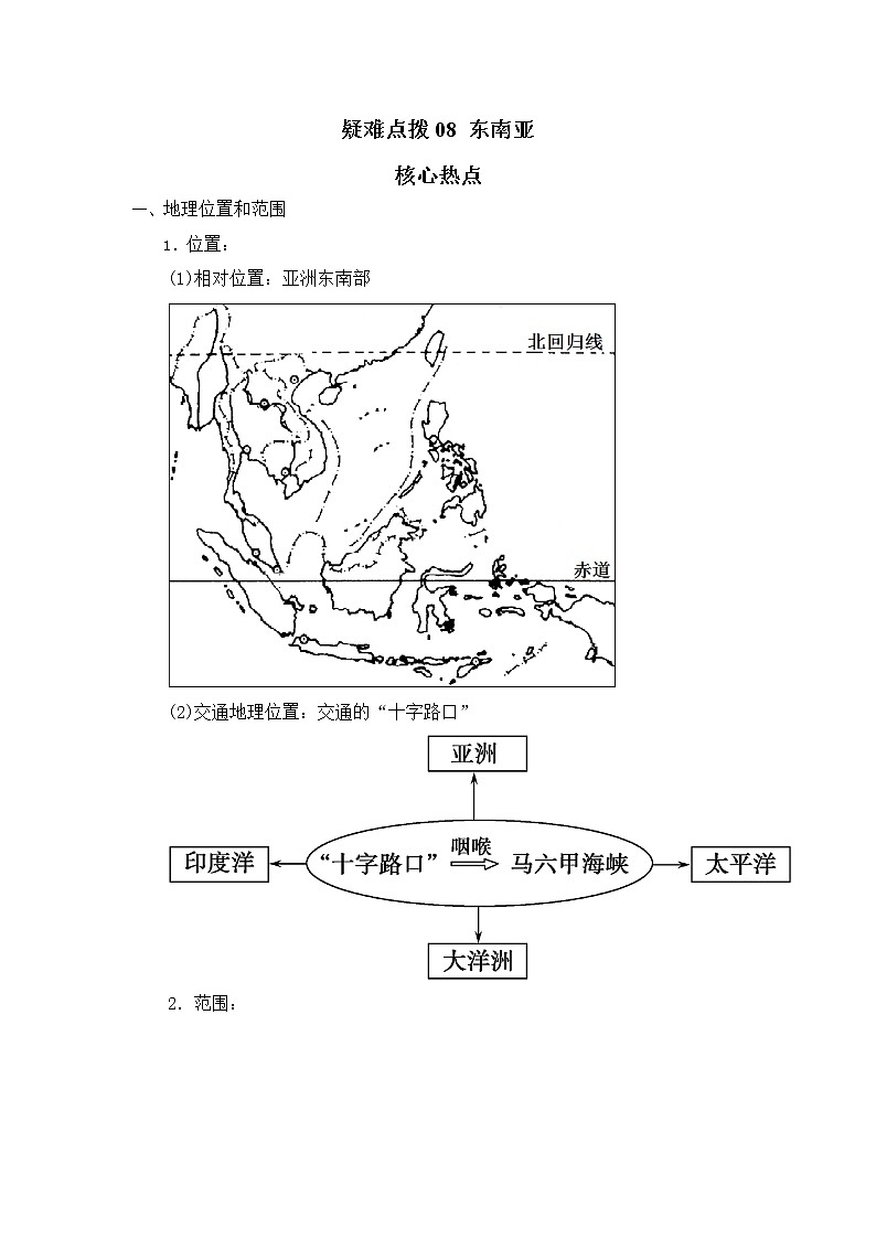 备战2023年地理新中考二轮复习热点透析 疑难点拨08 东南亚(原卷版)第1页