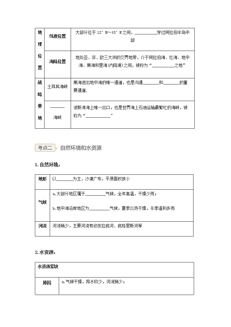 2023年中考地理一轮复习--专题09 了解区域-中东地区、欧洲西部 (讲义)(原卷版+解析版)第3页