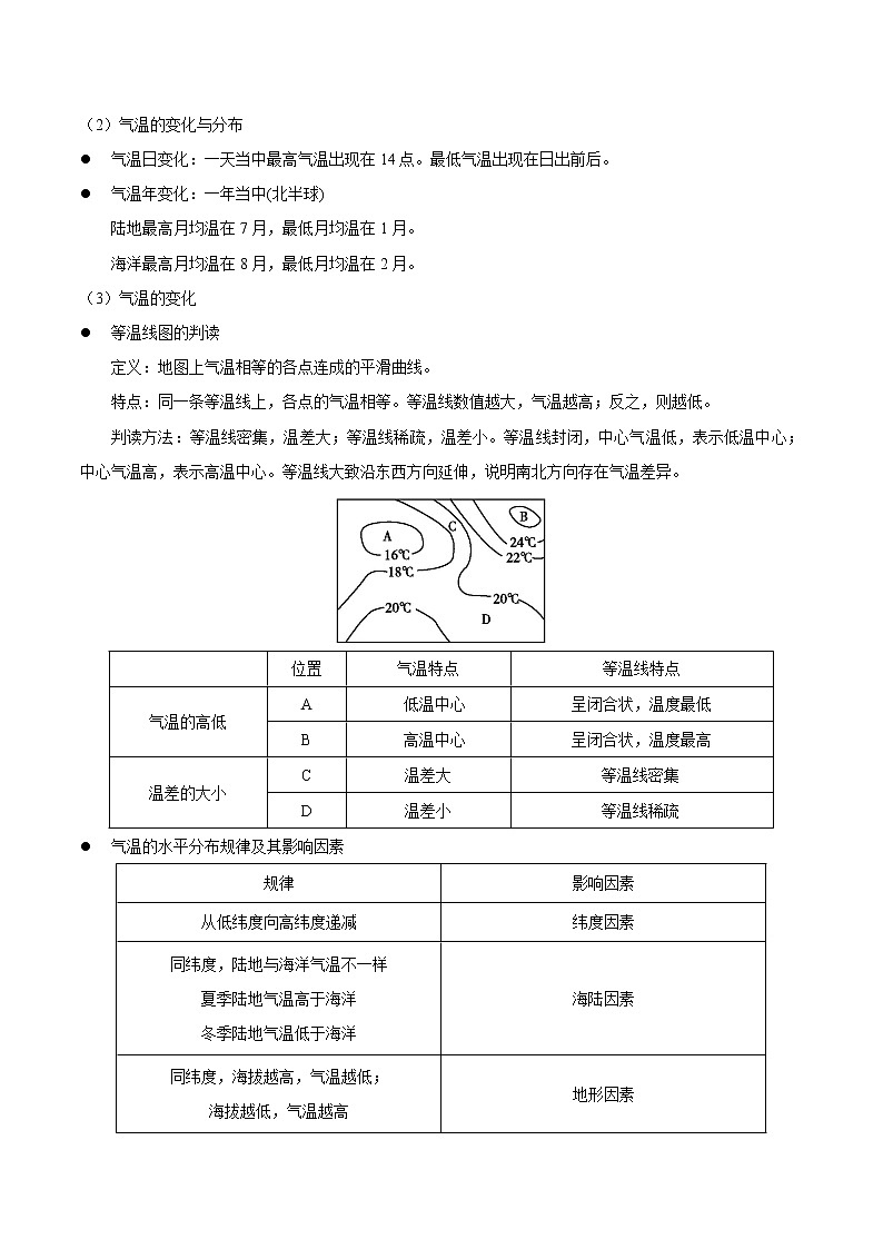 主题三 地球表层的自然环境2 天气与气候-中考地理必背知识手册第3页