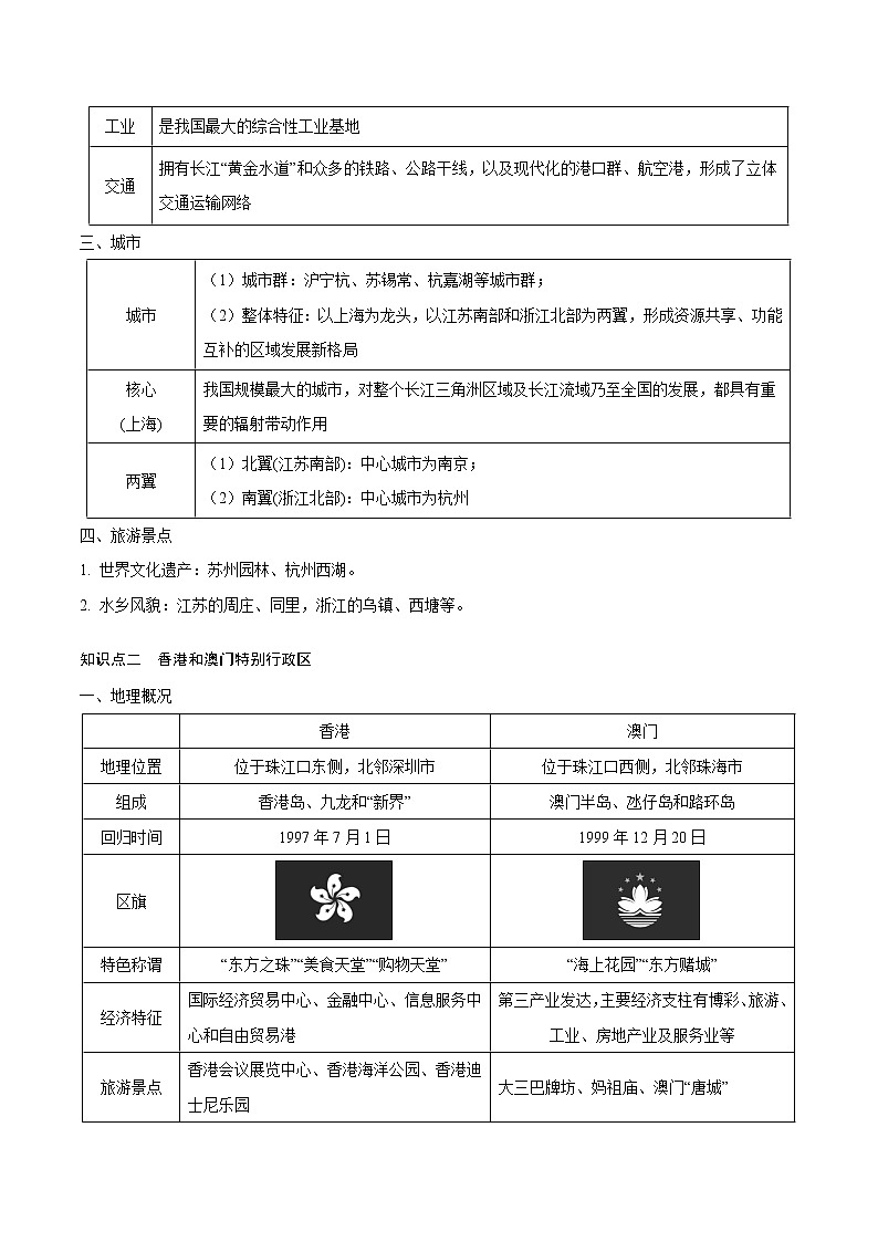 回歸教材重難點(diǎn)  專題21  認(rèn)識區(qū)域（南方地區(qū)）（教師版）第3頁